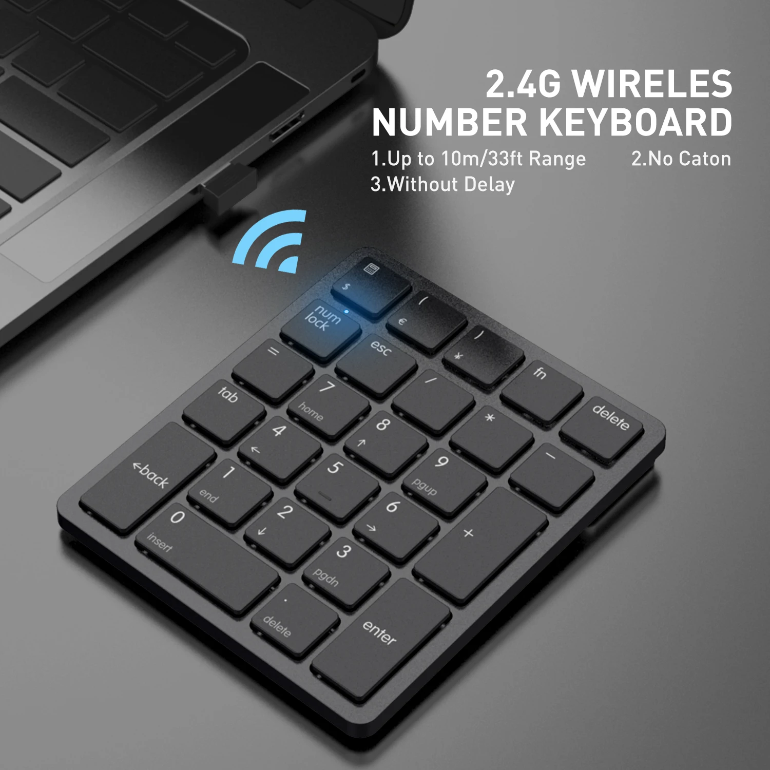 Number Pad Wireless USB Numeric keypad 26 Keys Portable Mini 2.4GHz Rechargeable Number Keyboard for Laptop Desktop Surface Pro
Number Pad Wireless USB Numeric keypad 26 Keys Portable Mini 2.4GHz Rechargeable Number Keyboard for Laptop Desktop Surface Pro