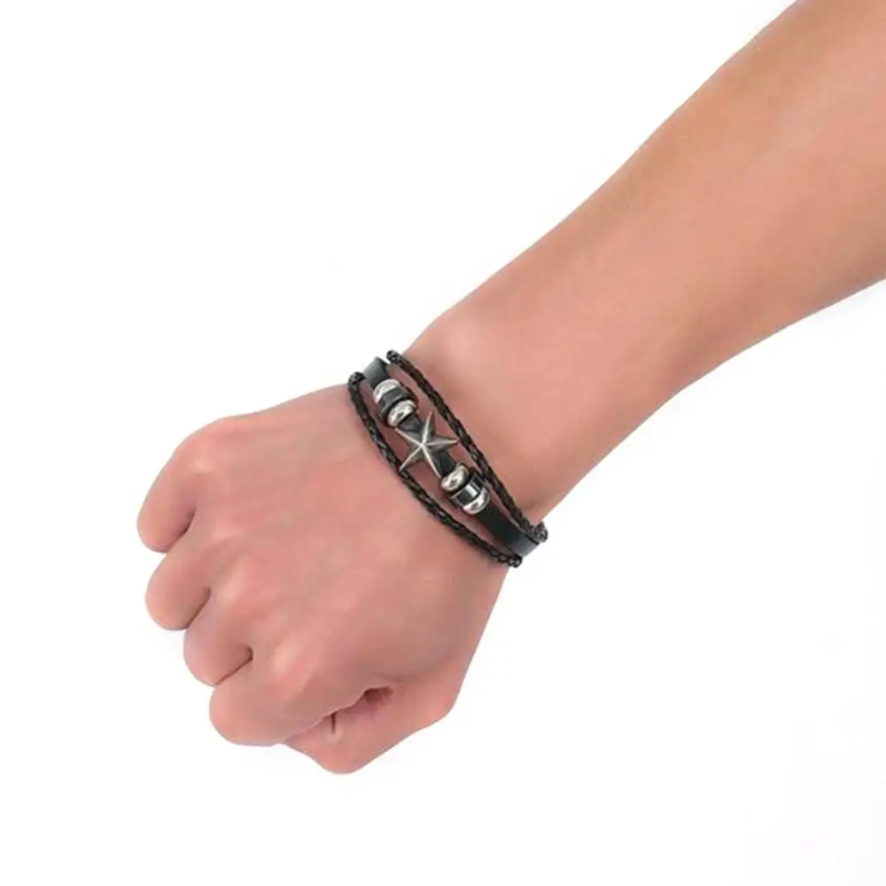 Hot Sales Men's Punk Star Alloy Charm Multilayer Braided Faux Leather Bracelet Jewelry
Hot Sales Men's Punk Star Alloy Charm Multilayer Braided Faux Leather Bracelet Jewelry