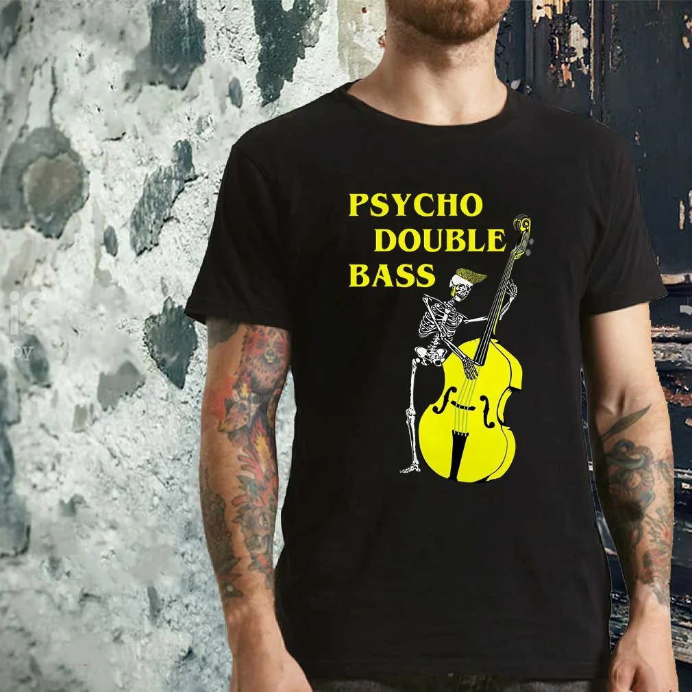 Funny Psycho Double Bass Skeleton with Violin T-Shirt. Summer Cotton Short Sleeve O-Neck Men's T Shirt New S-3XL
Funny Psycho Double Bass Skeleton with Violin T-Shirt. Summer Cotton Short Sleeve O-Neck Men's T Shirt New S-3XL