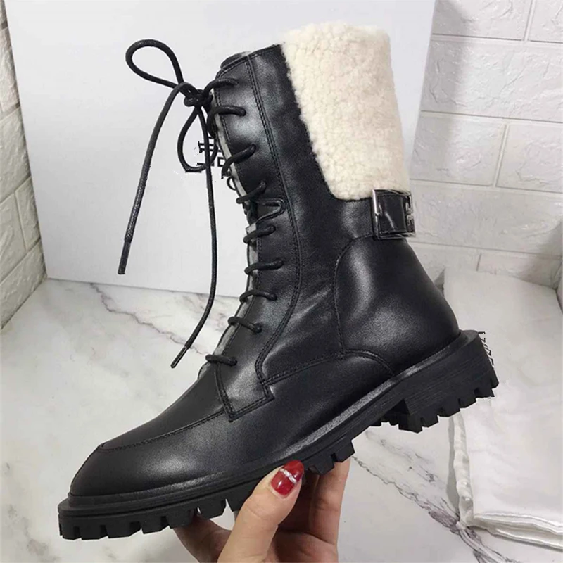 Women Leather snow boots Lace-up boots Buckle shoes ankle shoes Genuine Leather shoes Round toe shoes Autumn Winter
Women Leather snow boots Lace-up boots Buckle shoes ankle shoes Genuine Leather shoes Round toe shoes Autumn Winter