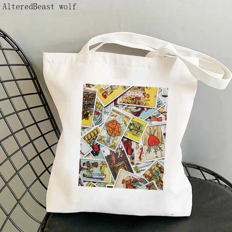 Women Shopper bag Tarot Card The Magician Kawaii Bag Harajuku Shopping Canvas Shopper Bag girl handbag Tote Shoulder Lady Bag 
Women Shopper bag Tarot Card The Magician Kawaii Bag Harajuku Shopping Canvas Shopper Bag girl handbag Tote Shoulder Lady Bag