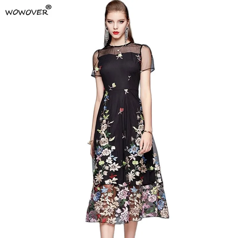 Женское Сетчатое платье с цветочной вышивкой, вечерние ское винтажное праздничное платье до середины икры с коротким рукавом, лето
Женское Сетчатое платье с цветочной вышивкой, вечерние ское винтажное праздничное платье до середины икры с коротким рукавом, лето