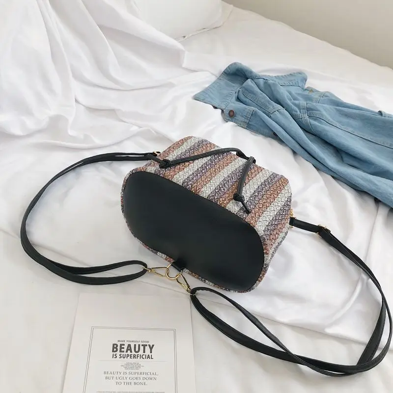 Women Drawstring Bags Summer Ladies Straw Bag Rattan Shoulder HandBag Fluffy Backpack Beach Bag /BY
Women Drawstring Bags Summer Ladies Straw Bag Rattan Shoulder HandBag Fluffy Backpack Beach Bag /BY