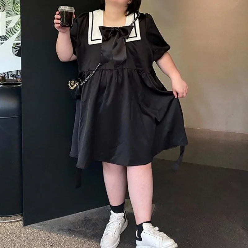 HOUZHOU Kawaii Dress Plus Size 4xl Women Summer Japanese Preppy Style Sailor Collar Lolita Dress Bow Patchwork Jk Oversize Robe
HOUZHOU Kawaii Dress Plus Size 4xl Women Summer Japanese Preppy Style Sailor Collar Lolita Dress Bow Patchwork Jk Oversize Robe