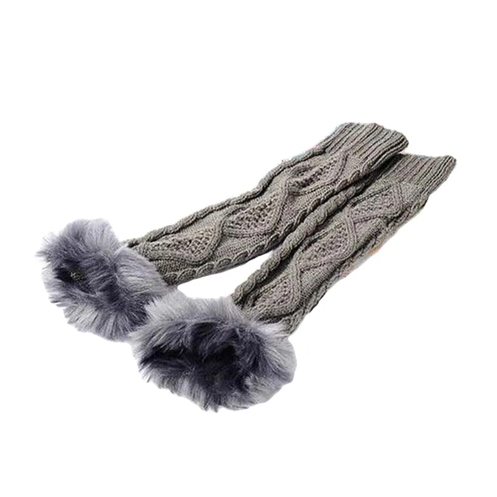 11.11 Women Solid Color Fingerless Long Knitted Gloves Faux Fur Arm Sleeves Warmers Soft Comfort Streetwear Christmas gift
11.11 Women Solid Color Fingerless Long Knitted Gloves Faux Fur Arm Sleeves Warmers Soft Comfort Streetwear Christmas gift