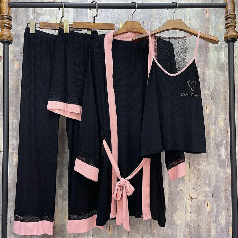The new spring and summer ladies pajamas four-piece suit, hot diamond fashion, comfortable and soft modal home wear, sexy pajama
The new spring and summer ladies pajamas four-piece suit, hot diamond fashion, comfortable and soft modal home wear, sexy pajama