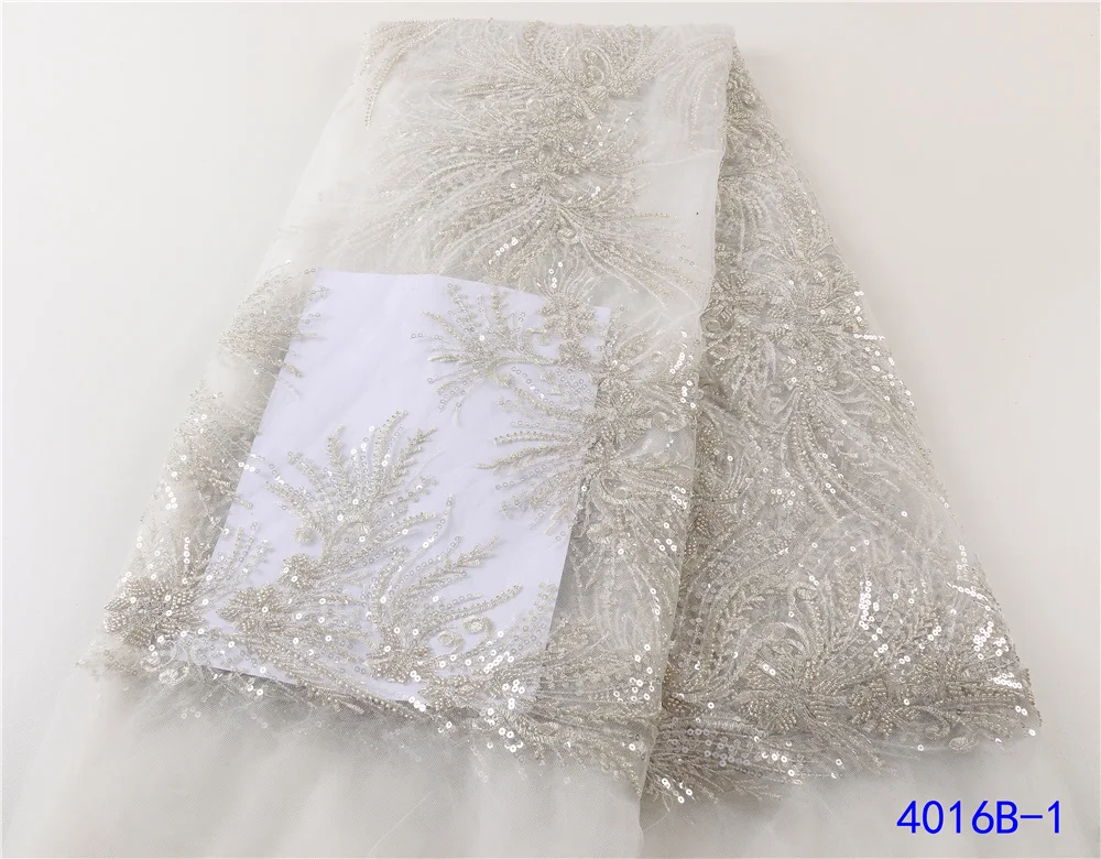 NI.AI African Lace Fabric High Quality Velvet Lace White Embroidery Nigerian Special Beads Lace Fabrics For Wedding Dress 4016B 
NI.AI African Lace Fabric High Quality Velvet Lace White Embroidery Nigerian Special Beads Lace Fabrics For Wedding Dress 4016B
