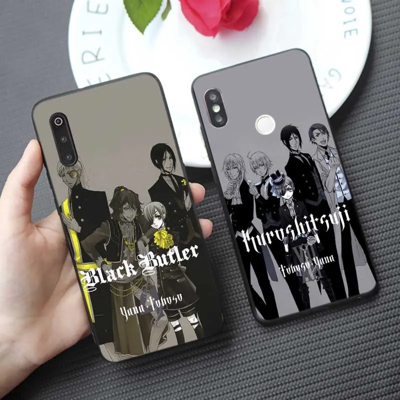 Soft Silicone Phone Case for samsung galaxy a50 a70 a30 a40 a20 s8 s9 s10 plus Black Butler |
