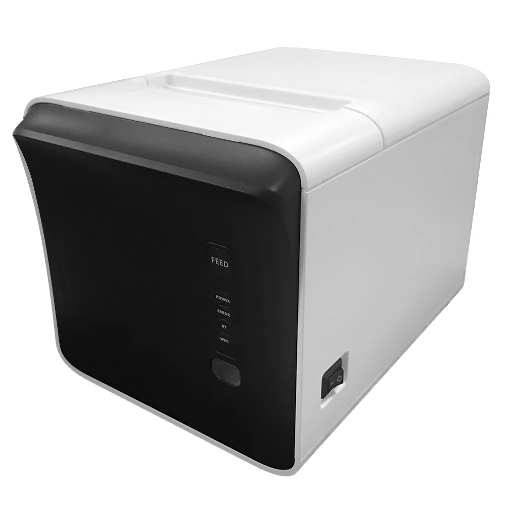 80mm USB WiFi BT Thermal Receipt Printer 250mm/s Printing Speed Auto Cutter Support Print Prompt Error Alarm White, EU Plug
80mm USB WiFi BT Thermal Receipt Printer 250mm/s Printing Speed Auto Cutter Support Print Prompt Error Alarm White, EU Plug