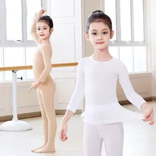 Winter Thermal Underwear Sets For Kids Gymnastics Ballet Dance Underwear Girls Ballet Performance Costumes Invisible Nude Color