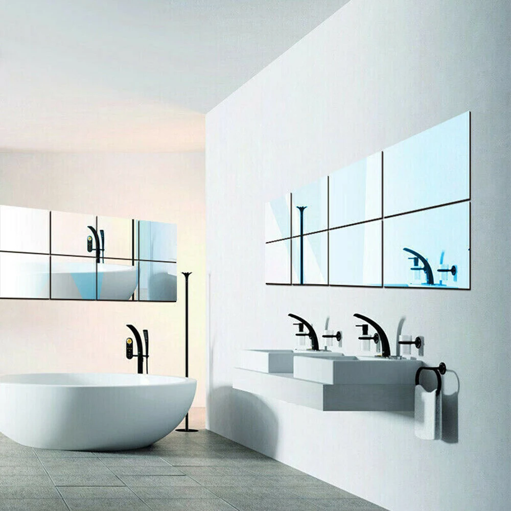 16Pcs 15x15cmx0.2mm Square Mirror Glass Tile Wall Stickers Decal Home Decor Mirrored Adhesive Home Sticker High Quality
16Pcs 15x15cmx0.2mm Square Mirror Glass Tile Wall Stickers Decal Home Decor Mirrored Adhesive Home Sticker High Quality