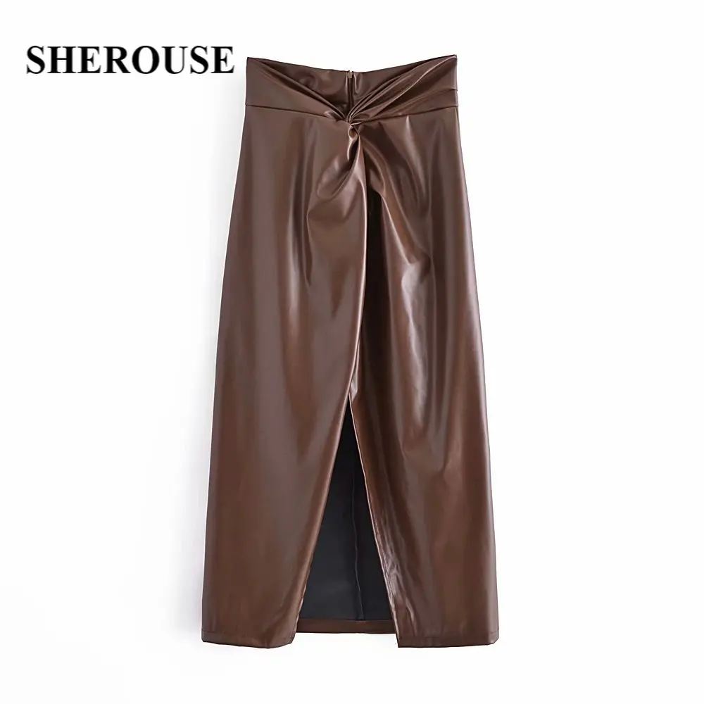 SHEROUSE 2021 Women Fashion Pleated Faux Front Split Solid Midi Skirt Back Zipper High Waist Vintage Female Skirts Woman jupe
SHEROUSE 2021 Women Fashion Pleated Faux Front Split Solid Midi Skirt Back Zipper High Waist Vintage Female Skirts Woman jupe