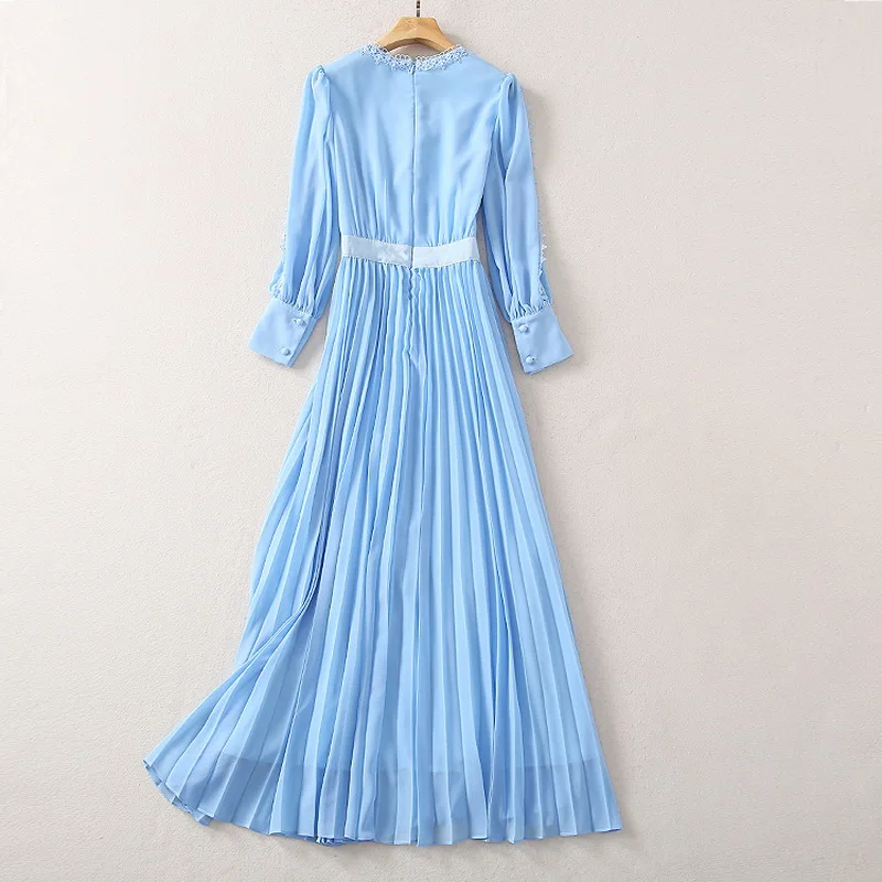 Blue Pink Long Dress 2021 Spring Summer High Quality Party Evening Women V-Neck Appliques Lace Patchwork Long Pleated Dress XL
Blue Pink Long Dress 2021 Spring Summer High Quality Party Evening Women V-Neck Appliques Lace Patchwork Long Pleated Dress XL