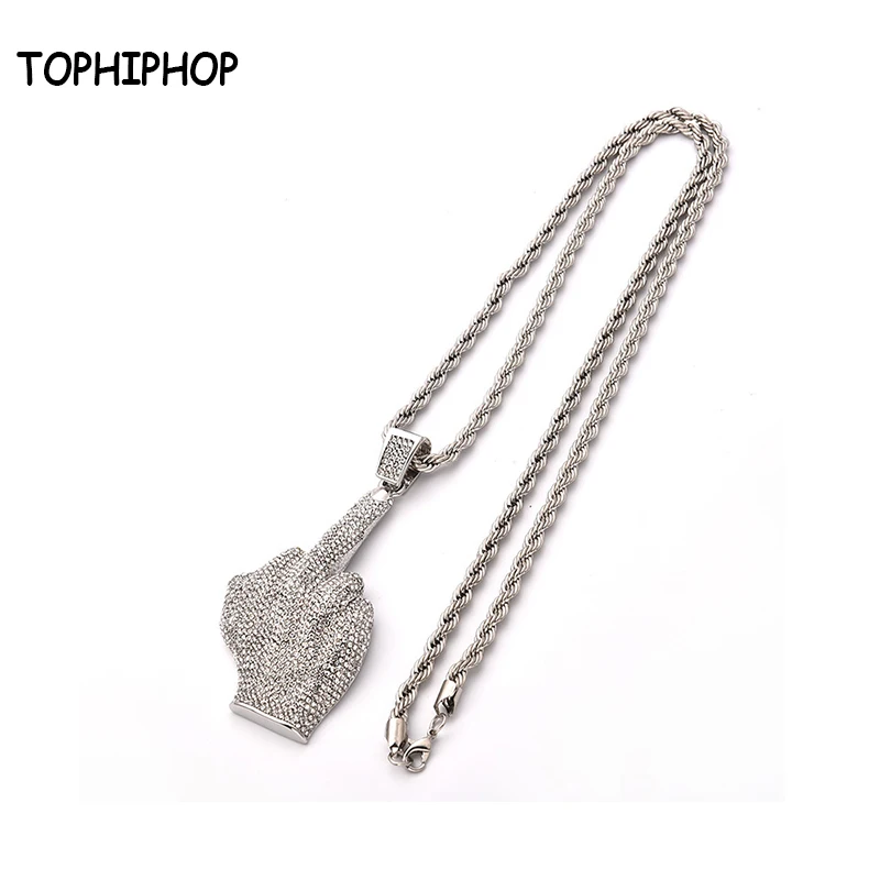 TOPHIPHOP Iced Out Big Hands Pendants Necklace Full AAA Cubic Zircon Hip Hop Rapper Middle Finger Up Hand Shape Jewelry For Men
TOPHIPHOP Iced Out Big Hands Pendants Necklace Full AAA Cubic Zircon Hip Hop Rapper Middle Finger Up Hand Shape Jewelry For Men