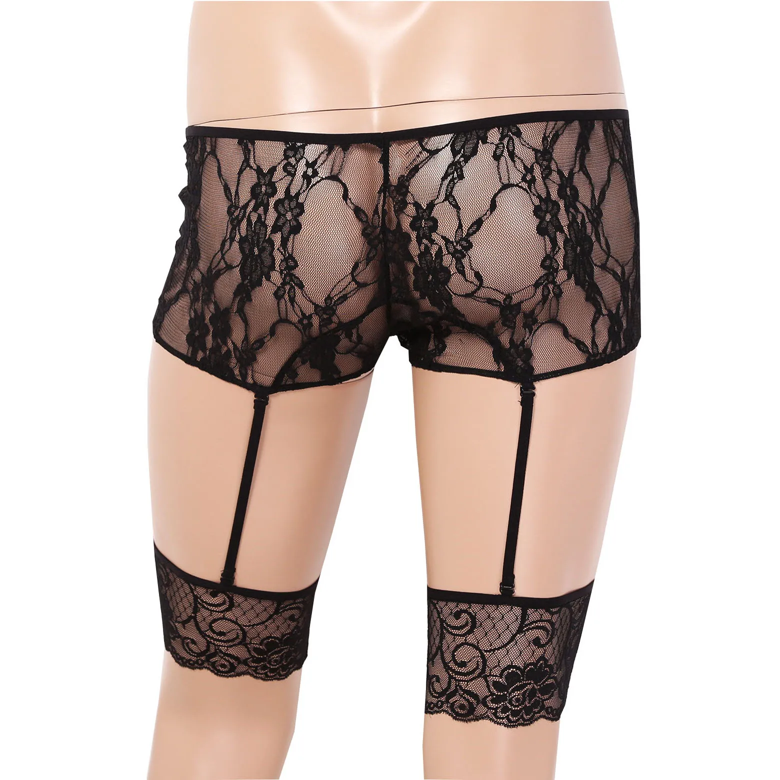 Mens Lingerie Sexy Sissy Underwear See Through Sheer Lace Panties Bulge Pouch Boxer Briefs with Removable Lace Leg Garters Belt
Mens Lingerie Sexy Sissy Underwear See Through Sheer Lace Panties Bulge Pouch Boxer Briefs with Removable Lace Leg Garters Belt