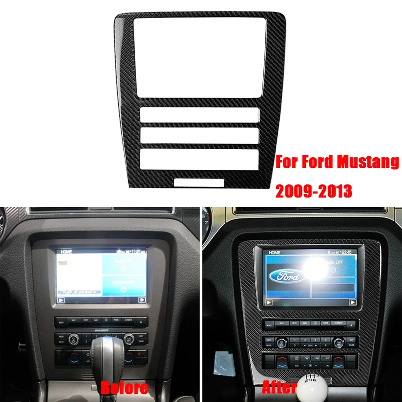 

Carbon Fiber Sticker Central Control CD Panel Cover Trim Interior Moulding Decoration Auto Sticker For Ford Mustang 2009-2013