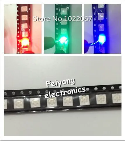 500 шт. 5050 RGB SMD СВЕТОДИОДНЫЙ Красный Синий Зеленый SMT PLCC 6 3 CHIPS светильник излучающий