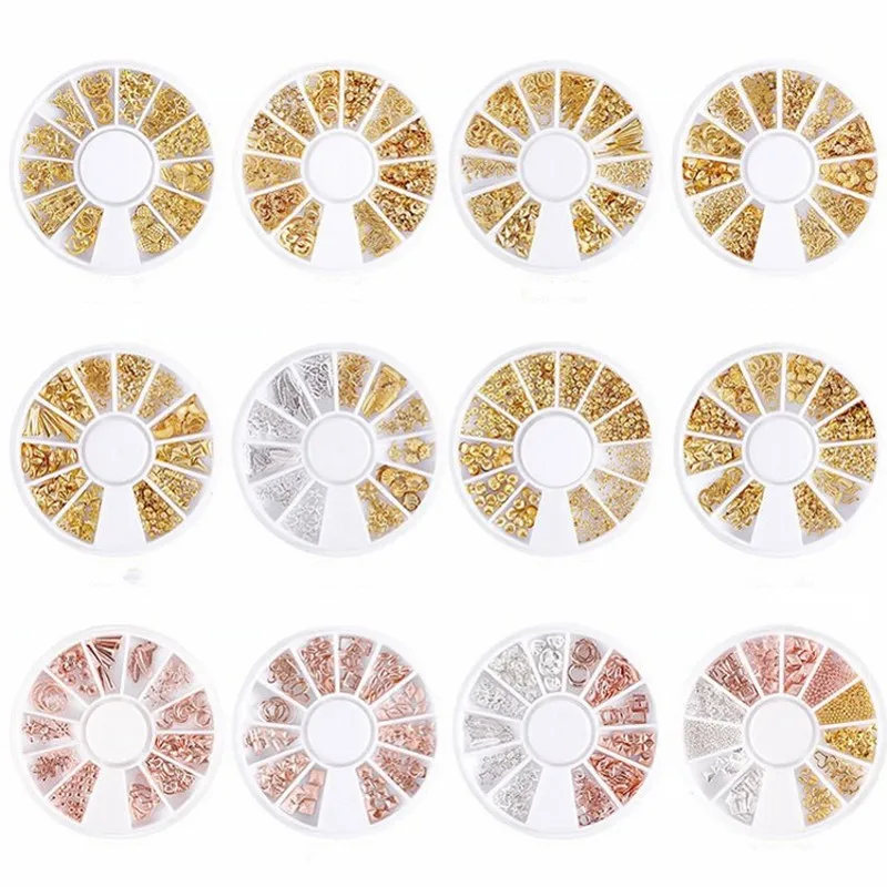 1 Wheel Gold Nail Art Decorations Studs Accesoires Nails Design Jewelry Manicure Metal Nail Charms 3D Strass Ongles Supplies W03
1 Wheel Gold Nail Art Decorations Studs Accesoires Nails Design Jewelry Manicure Metal Nail Charms 3D Strass Ongles Supplies W03