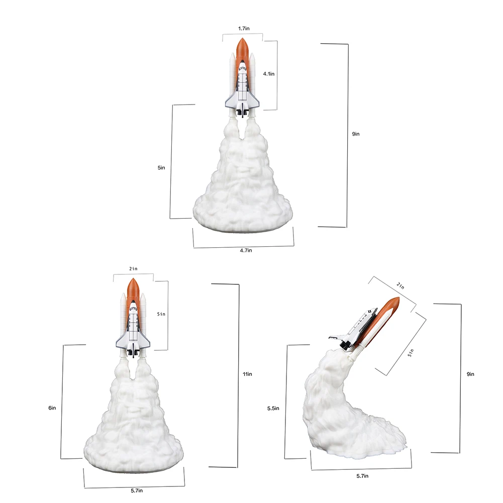 3D Print Rocket Lamp LED Night Light USB Charger Space Shuttle Lamp and Moon Lights For Space Lover Table Home Decoration
3D Print Rocket Lamp LED Night Light USB Charger Space Shuttle Lamp and Moon Lights For Space Lover Table Home Decoration