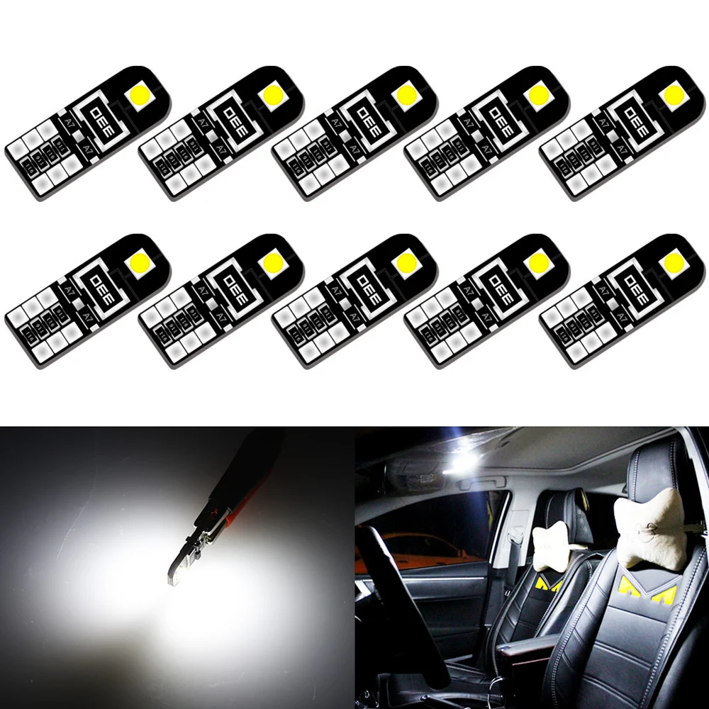 10x T10 W5W светодиодный автомобилей Canbus лампы 194 для Peugeot 206 406 508 307 3008 аксессуары