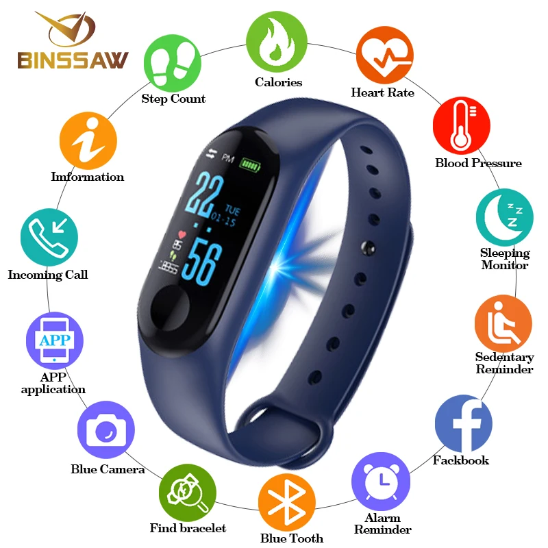 BINSSAW 2020 Смарт-часы для мужчин и женщин спортивный браслет часы с Bluetooth камерой