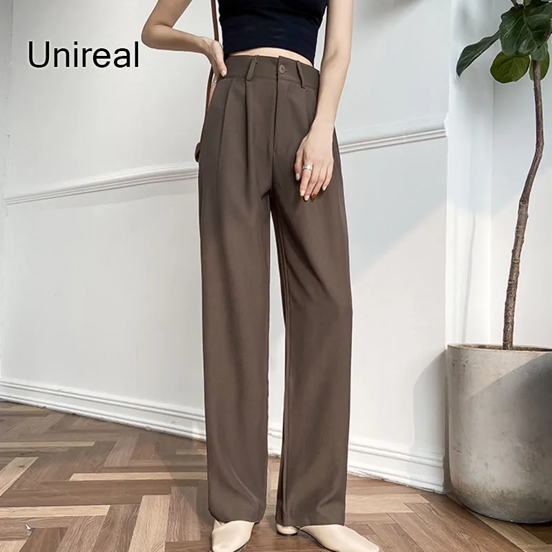Unireal 2021 Summer Autumn Women Wide Leg Pants High Waist Casual Trousers Streetwear Fashion Female Blazer Pants
Unireal 2021 Summer Autumn Women Wide Leg Pants High Waist Casual Trousers Streetwear Fashion Female Blazer Pants