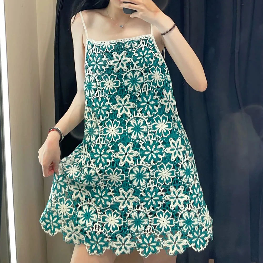 2021ZA Women's Summer Hollow Embroidery Crochet Strap Skirt Lace-up Backless Sleeveless Mini Dress
2021ZA Women's Summer Hollow Embroidery Crochet Strap Skirt Lace-up Backless Sleeveless Mini Dress