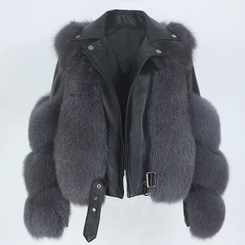 Real Fur Coat Vest Winter Jacket Women Natural Fox Fur Genuine Leather Outerwear Detachable Streetwear Locomotive
Real Fur Coat Vest Winter Jacket Women Natural Fox Fur Genuine Leather Outerwear Detachable Streetwear Locomotive