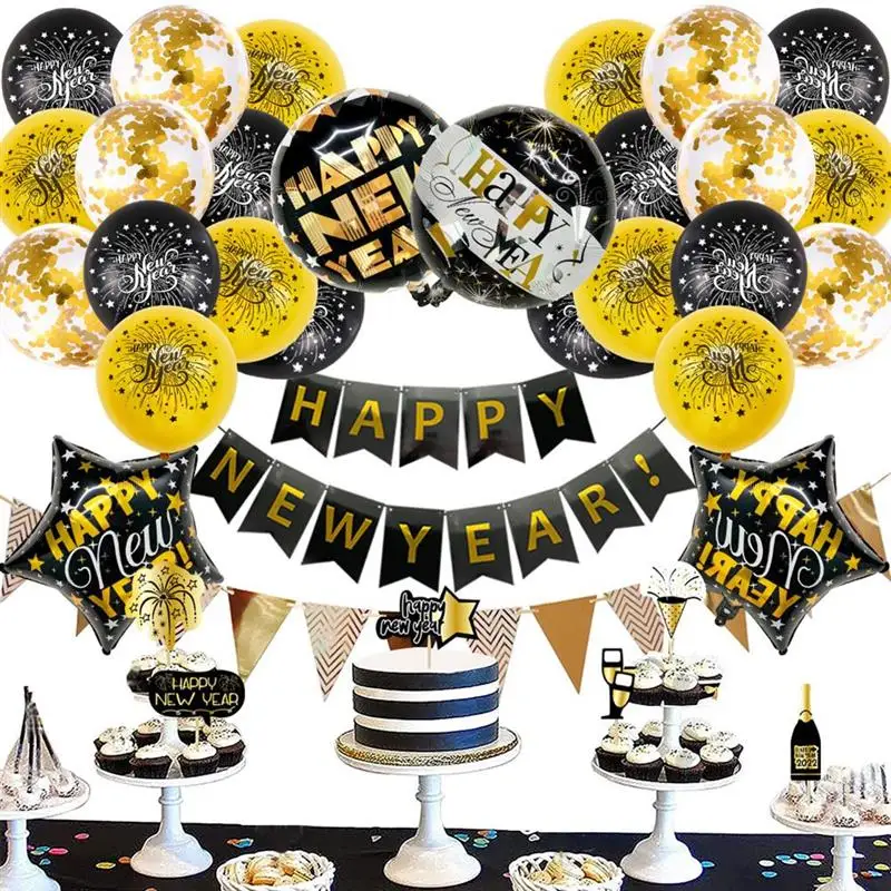 2022 Happy New Year Christmas Balloon Banner Flag Set Party Supplies Set for Holiday Celebrations and Bachelor Parties
2022 Happy New Year Christmas Balloon Banner Flag Set Party Supplies Set for Holiday Celebrations and Bachelor Parties