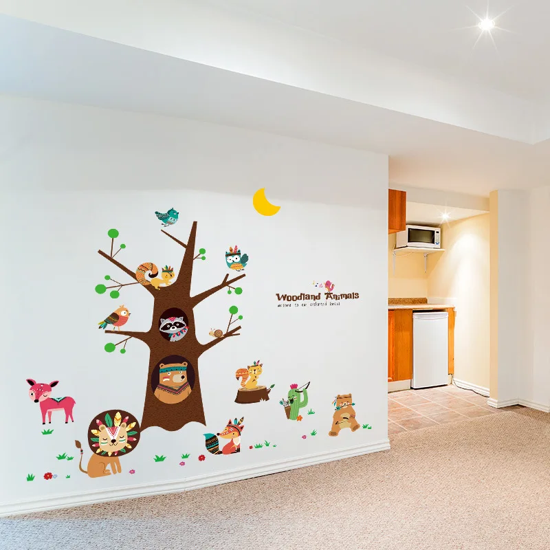 Cute Animal Joy Tree Wall Stickers Children's Room Nursery Baby Bedroom Wall Decoration Vinyl Removable Retro Mural
Cute Animal Joy Tree Wall Stickers Children's Room Nursery Baby Bedroom Wall Decoration Vinyl Removable Retro Mural