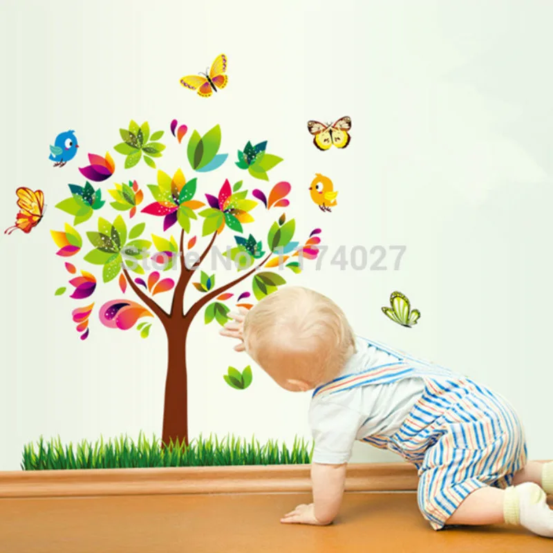 Cartoon Rainbow Colorful Tree butterflies Wall Stickers PVC Removable Home Decals Living Room Bedroom Decorative Wall Stickers
Cartoon Rainbow Colorful Tree butterflies Wall Stickers PVC Removable Home Decals Living Room Bedroom Decorative Wall Stickers