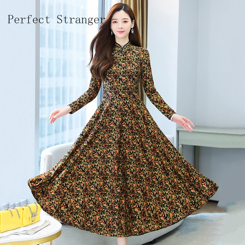 2021 Autumn Winter New Arrival Female Mid-Calf Chinese Style A-LINE Floral Long Sleeve Women Long Knitting Cotton Dress
2021 Autumn Winter New Arrival Female Mid-Calf Chinese Style A-LINE Floral Long Sleeve Women Long Knitting Cotton Dress