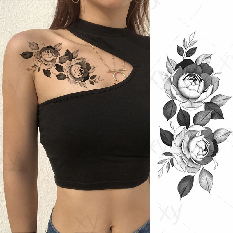 Waterproof Temporary Tattoo Sticker Black and White Rose Peony Flower Flash Body Art Arm Fake Sleeve for Women Men
Waterproof Temporary Tattoo Sticker Black and White Rose Peony Flower Flash Body Art Arm Fake Sleeve for Women Men