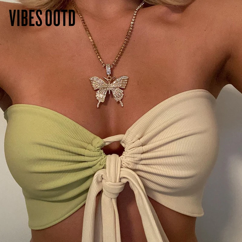 VIBESOOTD Chic Sleeveless Strapless Cut-Out Crop Tops for Girls Rave Festival Backless Lace Up Tube Tanks Cropped Top 2021
VIBESOOTD Chic Sleeveless Strapless Cut-Out Crop Tops for Girls Rave Festival Backless Lace Up Tube Tanks Cropped Top 2021