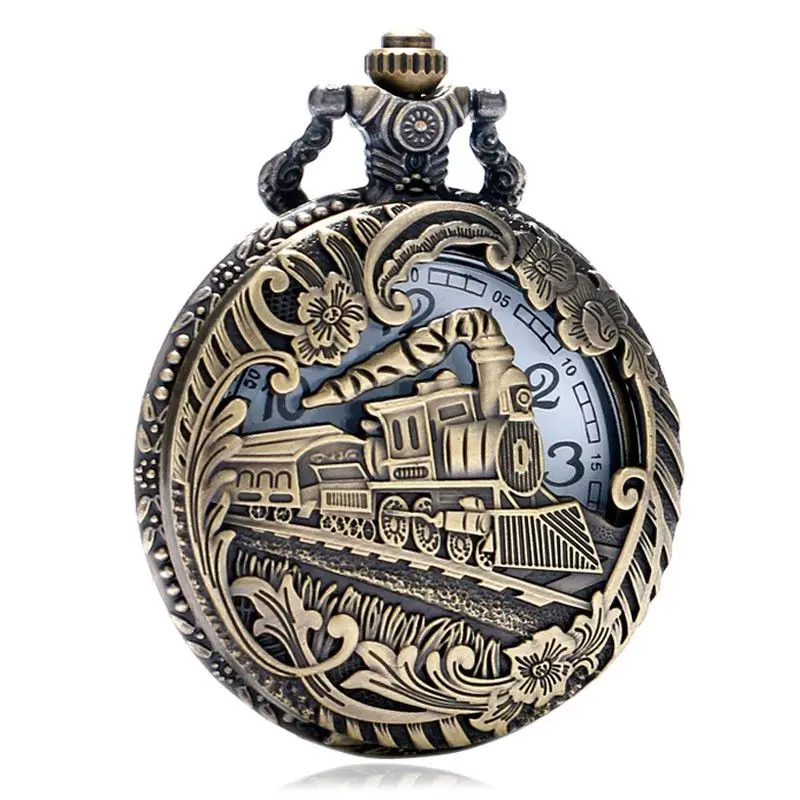 Large bronze carved hollow locomotive vintage quartz pocket watch Classic flip inside white black pocket watch
Large bronze carved hollow locomotive vintage quartz pocket watch Classic flip inside white black pocket watch