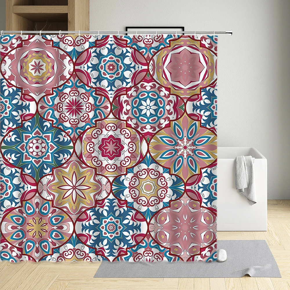 Mandala Shower Curtain Mandala National Style Lattice Pattern Round Waves Stars Cloth Bathroom Decor Bath Screen With Hooks 
Mandala Shower Curtain Mandala National Style Lattice Pattern Round Waves Stars Cloth Bathroom Decor Bath Screen With Hooks