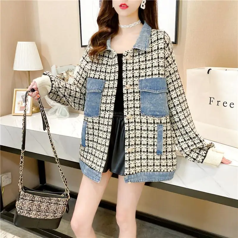Denim stitching cardigan jacket women spring and autumn 2021 new knitted cardigan jacket foreign style women's jacket
Denim stitching cardigan jacket women spring and autumn 2021 new knitted cardigan jacket foreign style women's jacket