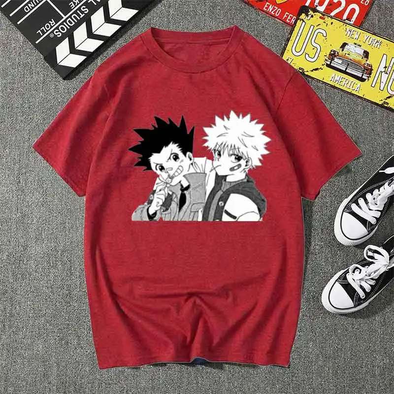Hunter X Hunter Gon and Killua T-Shirt T Shirt Men Kawaii Tops Cartoon Karate Graphic Tees Tee Shirt Unisex Harajuku Shirt Male
Hunter X Hunter Gon and Killua T-Shirt T Shirt Men Kawaii Tops Cartoon Karate Graphic Tees Tee Shirt Unisex Harajuku Shirt Male