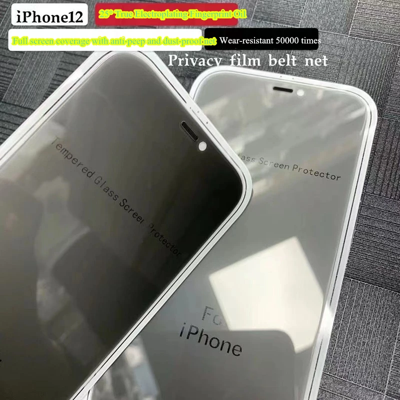 10000D Privacy Glass For iphone 11 12 Pro Max X XS XR Screen Protector Lens dust net anti-spy Tempered Glass on iphone 12 mini
10000D Privacy Glass For iphone 11 12 Pro Max X XS XR Screen Protector Lens dust net anti-spy Tempered Glass on iphone 12 mini
