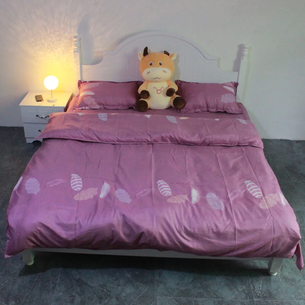 Home Textile Purple Tropical Plant Feather Duvet Cover Pillow Case Bed Sheet Set Soft Simple Bedding Covers Set King Queen Twin
Home Textile Purple Tropical Plant Feather Duvet Cover Pillow Case Bed Sheet Set Soft Simple Bedding Covers Set King Queen Twin