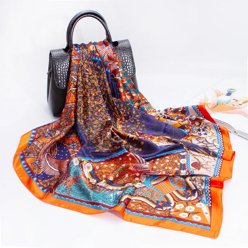 Scarf Silk Satin Bandana Women Summer Square Wrap Bohemian Retro Paisley Ladies Scarves Indian Muslim Islamic Kerchief 90*90cm
Scarf Silk Satin Bandana Women Summer Square Wrap Bohemian Retro Paisley Ladies Scarves Indian Muslim Islamic Kerchief 90*90cm