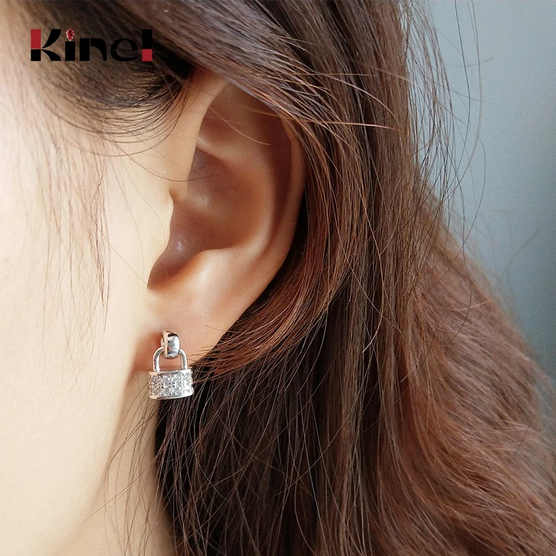 Kinel Authentic 925 Sterling Silver Minimalism Style Lock Earrings for Women Korean Style Fine Jewelry INS Bijoux
Kinel Authentic 925 Sterling Silver Minimalism Style Lock Earrings for Women Korean Style Fine Jewelry INS Bijoux