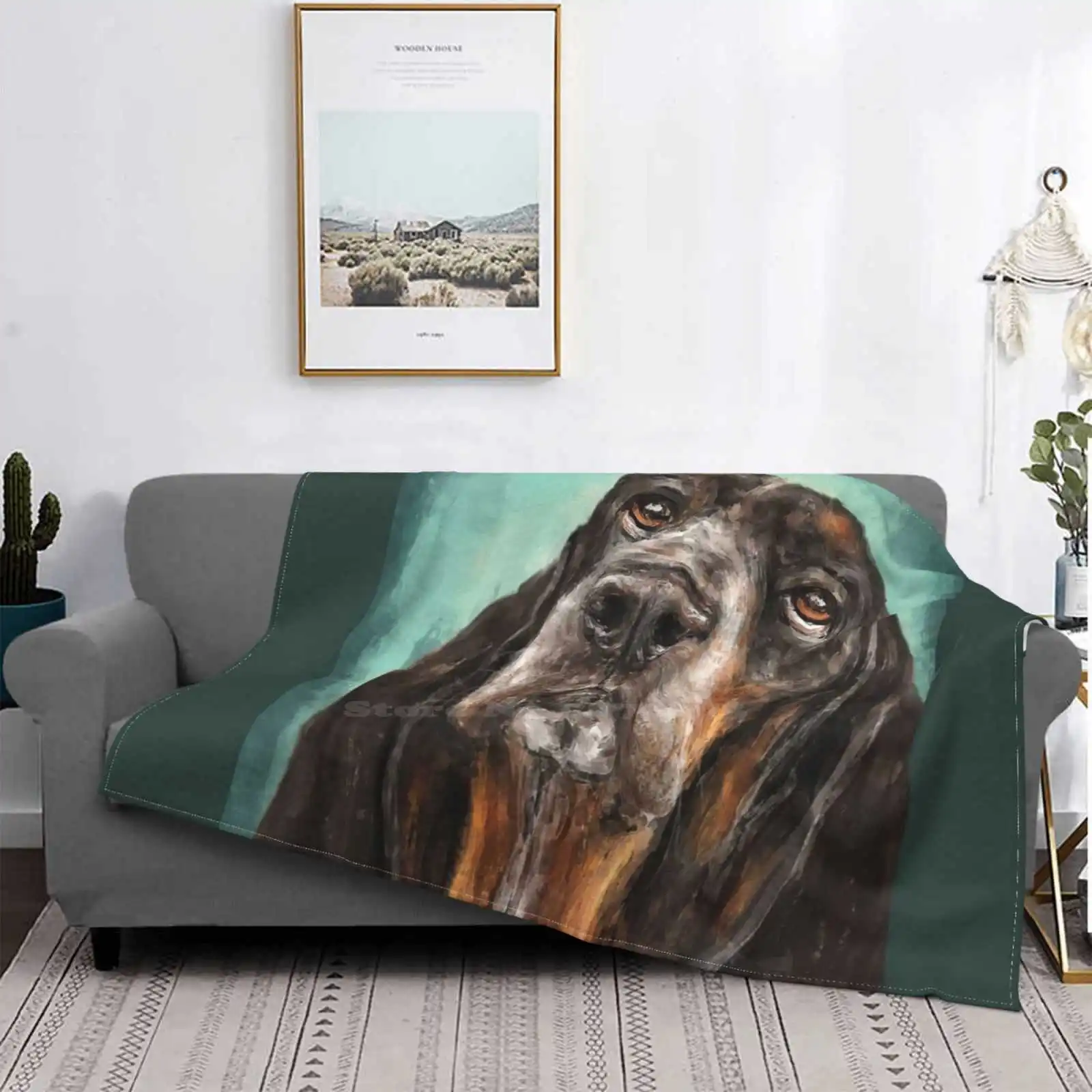 Pintura de un perro sabueso que mira hacia arriba, manta de fondo turquesa, suave y cálida, manta portátil de viaje, Basset sabu
Pintura de un perro sabueso que mira hacia arriba, manta de fondo turquesa, suave y cálida, manta portátil de viaje, Basset sabu