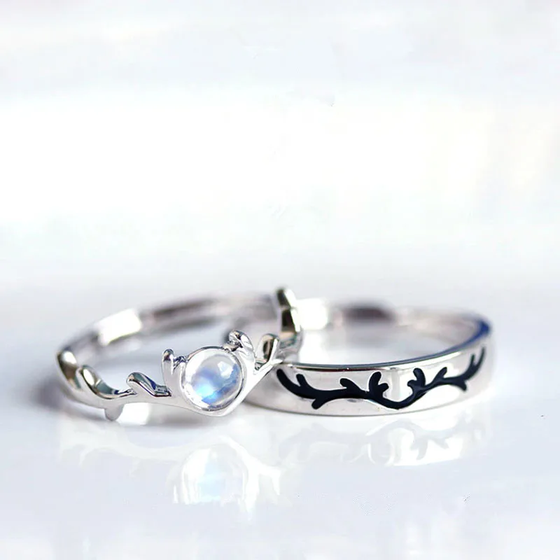 925 Sterling Silver Moonstone Deer Elk Couple Ring For Women Men Wedding Christmas Jewelry jz523
925 Sterling Silver Moonstone Deer Elk Couple Ring For Women Men Wedding Christmas Jewelry jz523