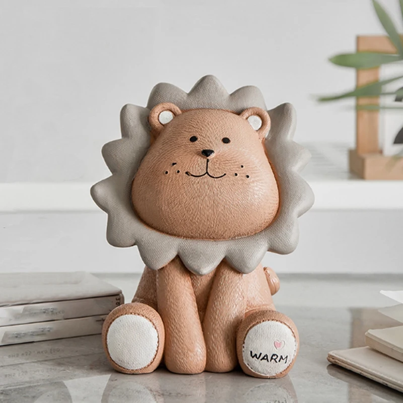 AT69 -Lion Money Box Cartoon Cute Creative Coin Bank Children Child Piggy Nursery Adorable Gift(Large) | Дом и сад