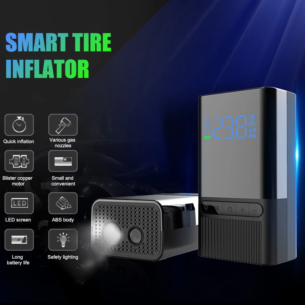 New Car Air Pump Portable Wireless Inflator Mini Electrical Tire Inflator 120PSI with LED Light Digital Gauge for Car Motorcycle
New Car Air Pump Portable Wireless Inflator Mini Electrical Tire Inflator 120PSI with LED Light Digital Gauge for Car Motorcycle