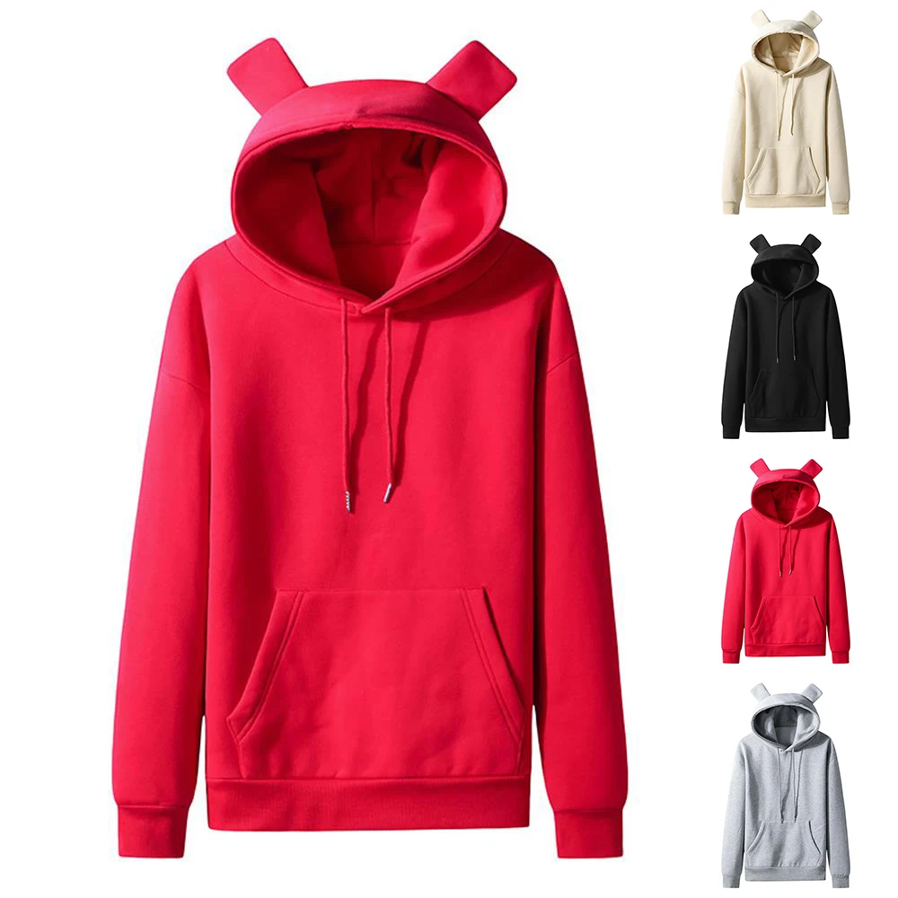 Womens Long Sleeves Solid Hooded Plain Large Drawstring Sweatshirt Ladies Casual Loose Pockets Hoodies Hooded Pullover Tops Wear
Womens Long Sleeves Solid Hooded Plain Large Drawstring Sweatshirt Ladies Casual Loose Pockets Hoodies Hooded Pullover Tops Wear