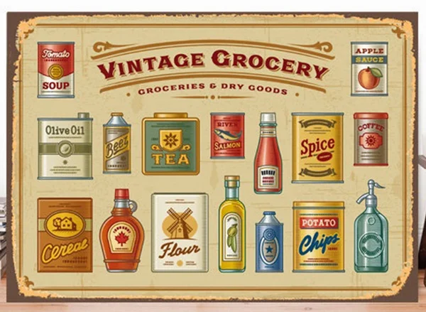 Vintage Grocery tin sign, Grocery Signboard, Magazine Sign Decor, Metal Art Prints, Metal Sign, Canvas Art, Sign of the Market
Vintage Grocery tin sign, Grocery Signboard, Magazine Sign Decor, Metal Art Prints, Metal Sign, Canvas Art, Sign of the Market