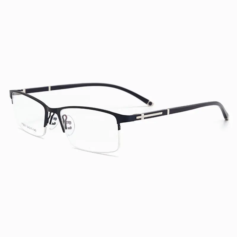 Мужские Полуободковые оптические очки TR в металлической оправе деловом стиле с