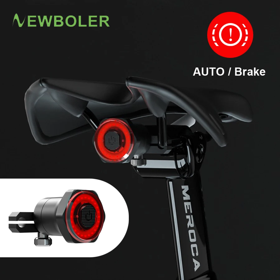NEWBOLER Auto Start/Stop Flashlight For Bicycle Bike Rear Light Brake Sensing IPx6 Waterproof LED USB Charging Cycling Taillight
NEWBOLER Auto Start/Stop Flashlight For Bicycle Bike Rear Light Brake Sensing IPx6 Waterproof LED USB Charging Cycling Taillight